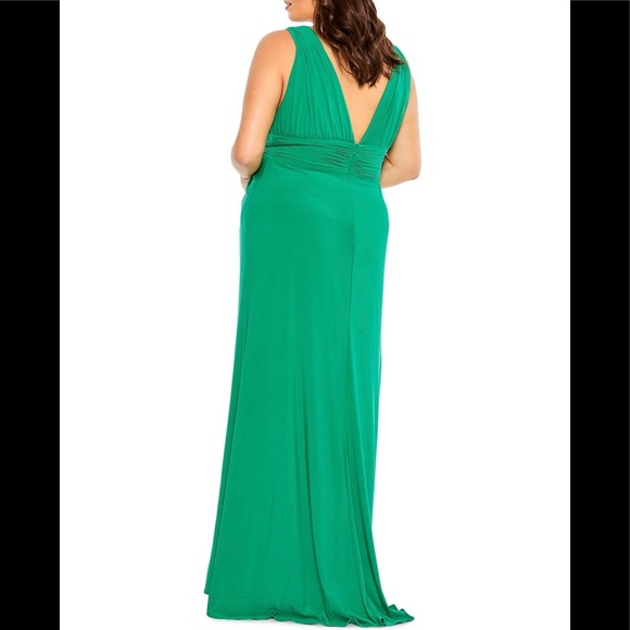Sleeveless Draped A-Line Gown - Picture 2 of 5